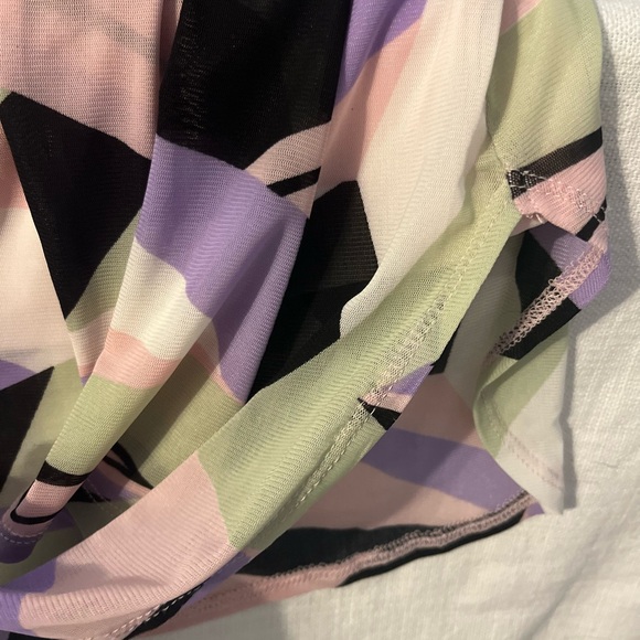 Kasper Tutu tunic geometric sheer sleeves Rare!! SZ: L NWT - Picture 12 of 15